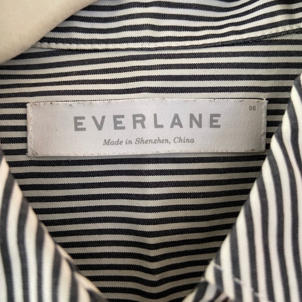 Everlane Gray Striped Button-Front Maxi Shirt Dress - Picture 6 of 7